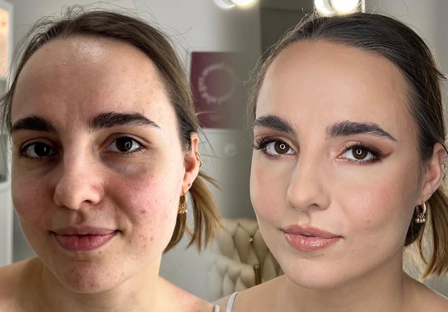 Metamorfoza makijażu w Szczecinie - przed i po profesjonalnym makijażu wykonanym w studiu
